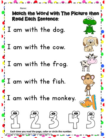 with - sight word match